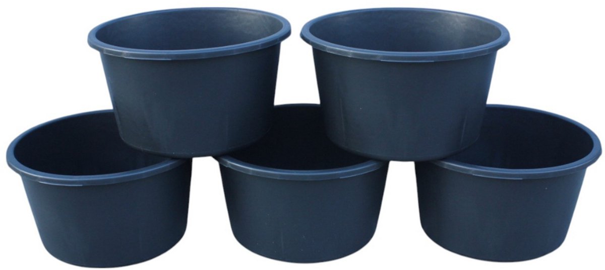 HL Speciekuip – Speciekuipen – Speciebak – Metselkuip – Kuip – Boomkuip – Set van 5 stuks – 90 Liter – Rond – Kunststof – Zwart – Diameter 65 cm – Hoogte 38 cm