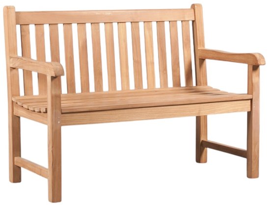 Mendler tuinbank HWC-L66, zitbank houten bank parkbank, gastronomie- kwaliteit, massief hout 148cm - wit