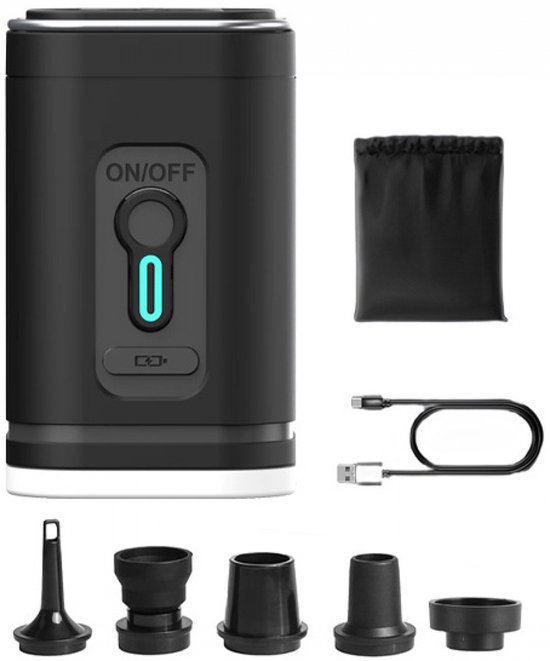 Pompe à Air Électrique Portable Avec LED - Gonfleur Matelas 240L/min, Batterie 4000mAh Pour Camping, Piscine Et Sacs Sous Vide