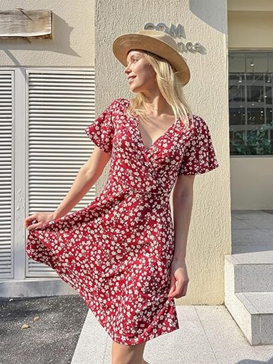 Vrouwen Zomer Casual Mouwloze Print V-hals Maxi Losse Jurk Boho Strand Lange Zonnejurk Met Zakken Mini Jurken Voor Vrouwen Casual Lange Mouw, Groen, S