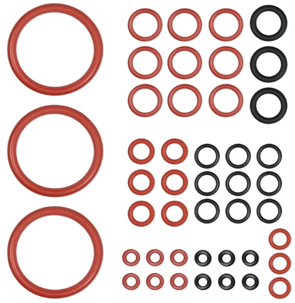45 stuks afdichting O-ringen compatibel met Philips Saeco - siliconen O-ring afdichting - afdichtringen - zetgroep - O-ring onderhoudsset ring voor uitloopventiel - stoomventiel - ondersteuningsventiel
