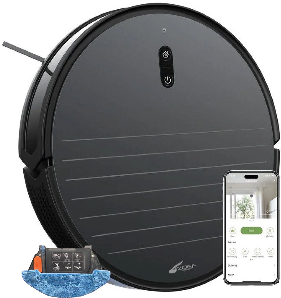 Zoef Robot Robotstofzuiger met dweilfunctie Jannie 4.1 2in1 - Robotstofzuiger - Vacuum cleaner - Dweilrobot - Dweilsysteem