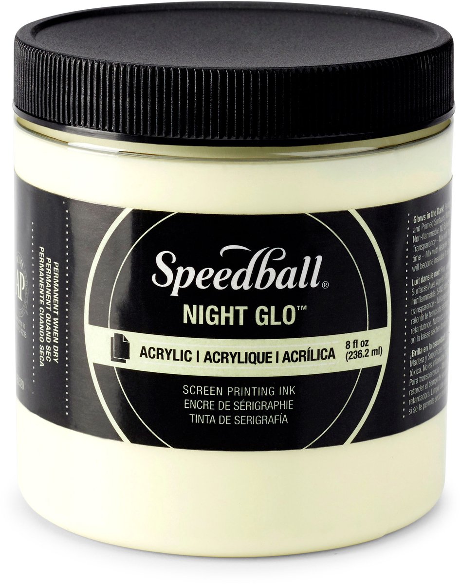 Zeefdruk acryl inkt Speedball glow in the dark 236 ml