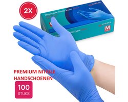 200x Premium Nitril Wegwerp Handschoenen Maat XL Blauw - Extra Sterk - Poedervrij - Latex Free - X Large - Biozek