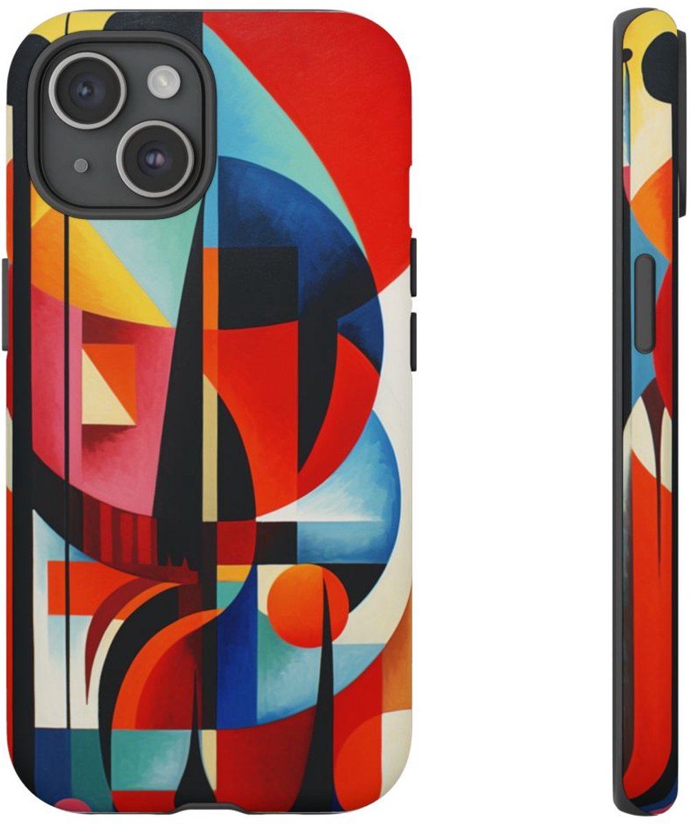Abstracte Geometrische Compositie – Telefoonhoesje Geschikt voor iPhone 15
