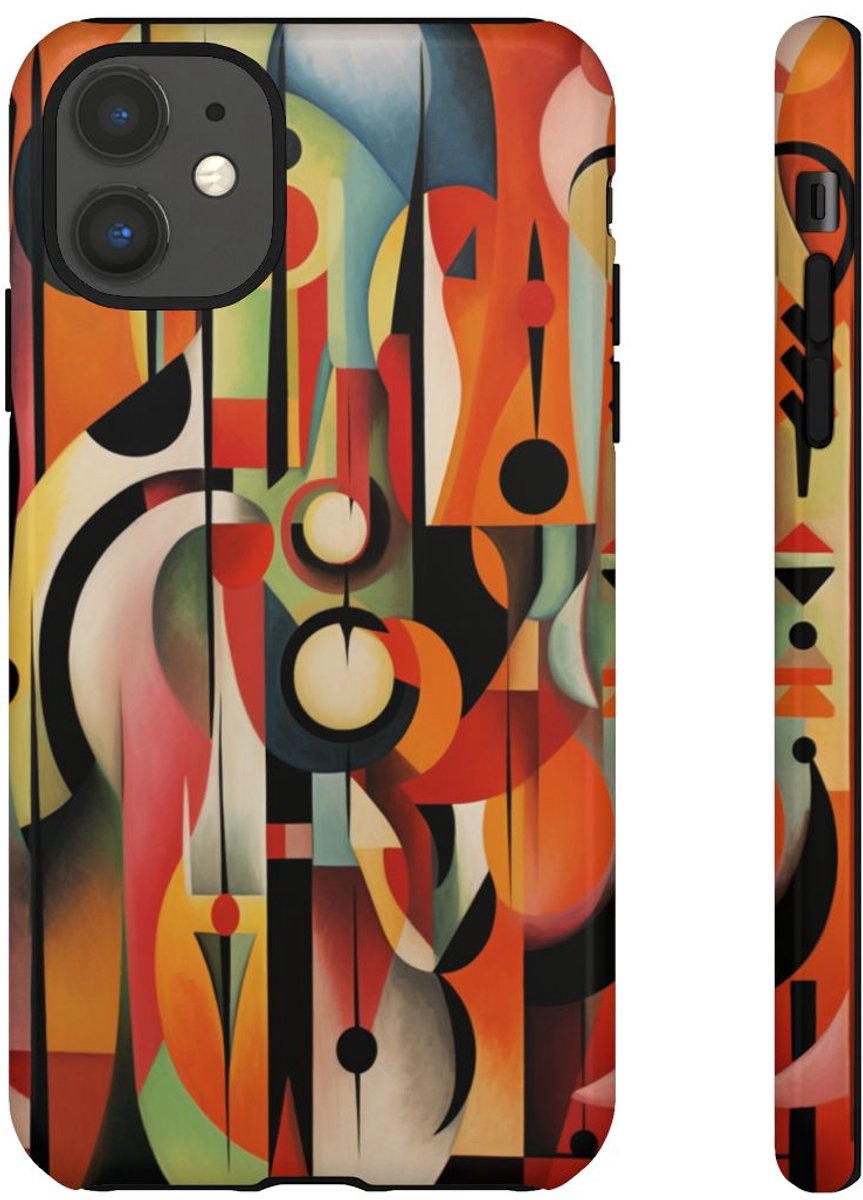 Abstracte Geometrische Vormen in Warme Kleuren – Telefoonhoesje Geschikt voor iPhone 11