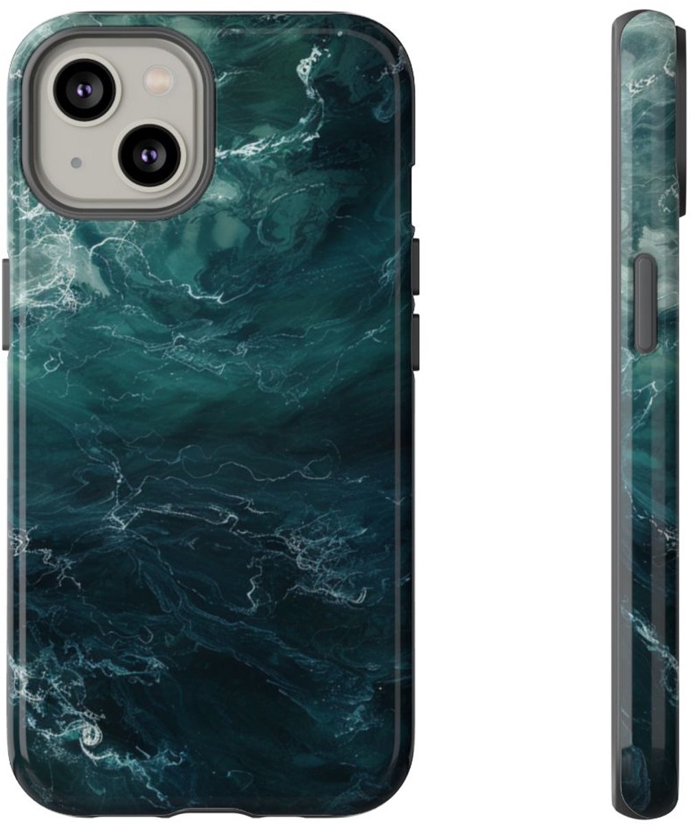 Donkere Waterdiepte Abstracte Kunst – Telefoonhoesje Geschikt voor iPhone 14