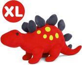 Topknuffels® - Stegosaurus Rood Dinosaurus Pluche Knuffel 50 cm - Speelgoed Dino World Knuffels voor Kinderen Jongens Meisjes - Jurassic Dragon Draak Parc Draken Dino's Park Plush Toy