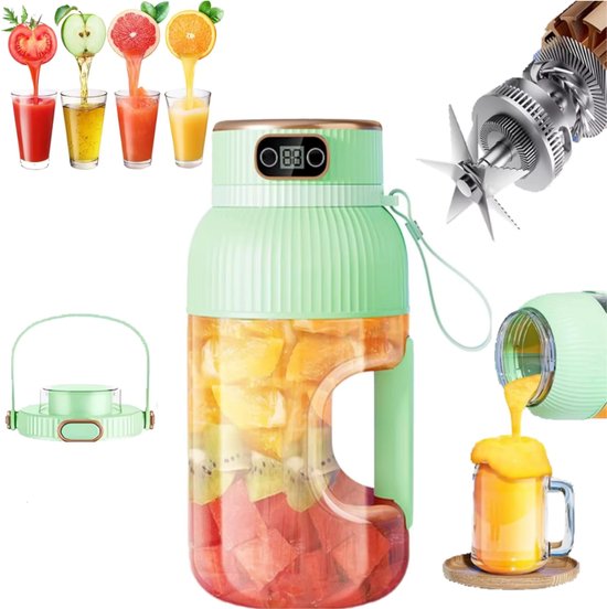 Blender To Go - Smoothie Maker - Roze - Oplaadbare Mini Blender - Smoothies & Shakes - Draadloos & Draagbaar - Fruit Mixer - USB Oplaadbaar - 1.5L van Merkloos — afbeelding 4