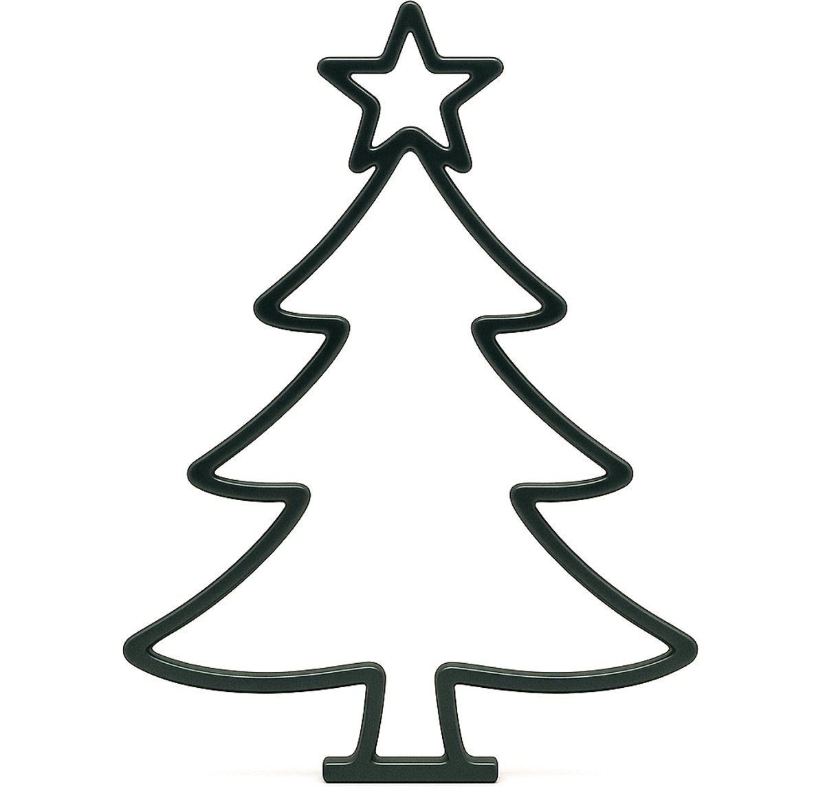 Kerstboom - decoratie - zwart - 20 cm hoog
