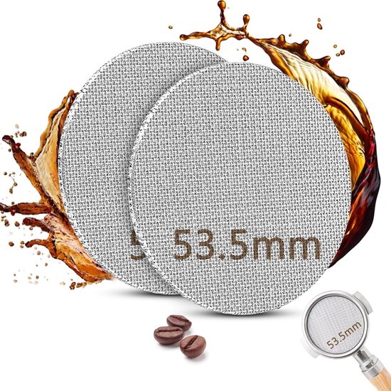 Coffee Secondary Water Distribution Screen, Reusable, Easy Clean Portafilter Puck Screen, Double Layer Stainless Steel for Coffee Maker (53mm/2.1inch