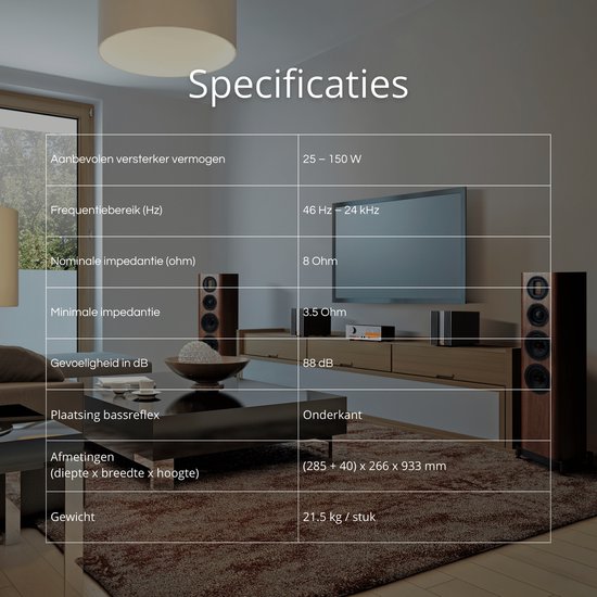Wharfedale EVO 5.3 Vloerstaande Speakers - Hifi Stereo Set - Passieve Speaker - 3-Weg Luidsprekers - Walnoot van Wharfedale — afbeelding 4