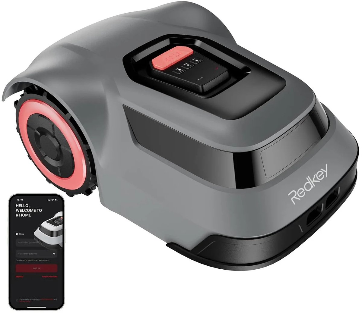 Maison Nordique - Robotmaaier - Grasmaaier - Robotgrasmaaiers - Automatische - Tot max 800m2 - 20cm maaibreedte - App control - Stil in gebruik - Grijs - Maison - €449,95