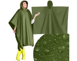 Trizand regenponcho - donkergroen - unisex - one size - herbruikbaar