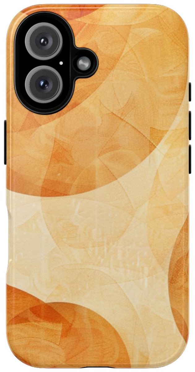Oranje Geometrische Cirkels Abstract – Telefoonhoesje Geschikt voor iPhone 16