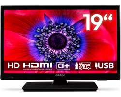 MEDION 47 cm (19 inch) HD TV (perfect voor camping, camper, vrachtwagen, tuin, 12V autoadapter, Triple Tuner, HDMI, USB), MD 819000