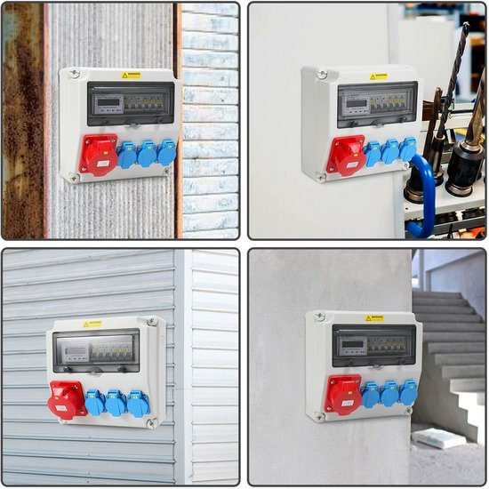Brennenstuhl 1154890010 wandverdeler IP44 (stroomverdeler voor wandbevestiging 16A, met FI-persoonlijke beschermingsschakelaar 30mA