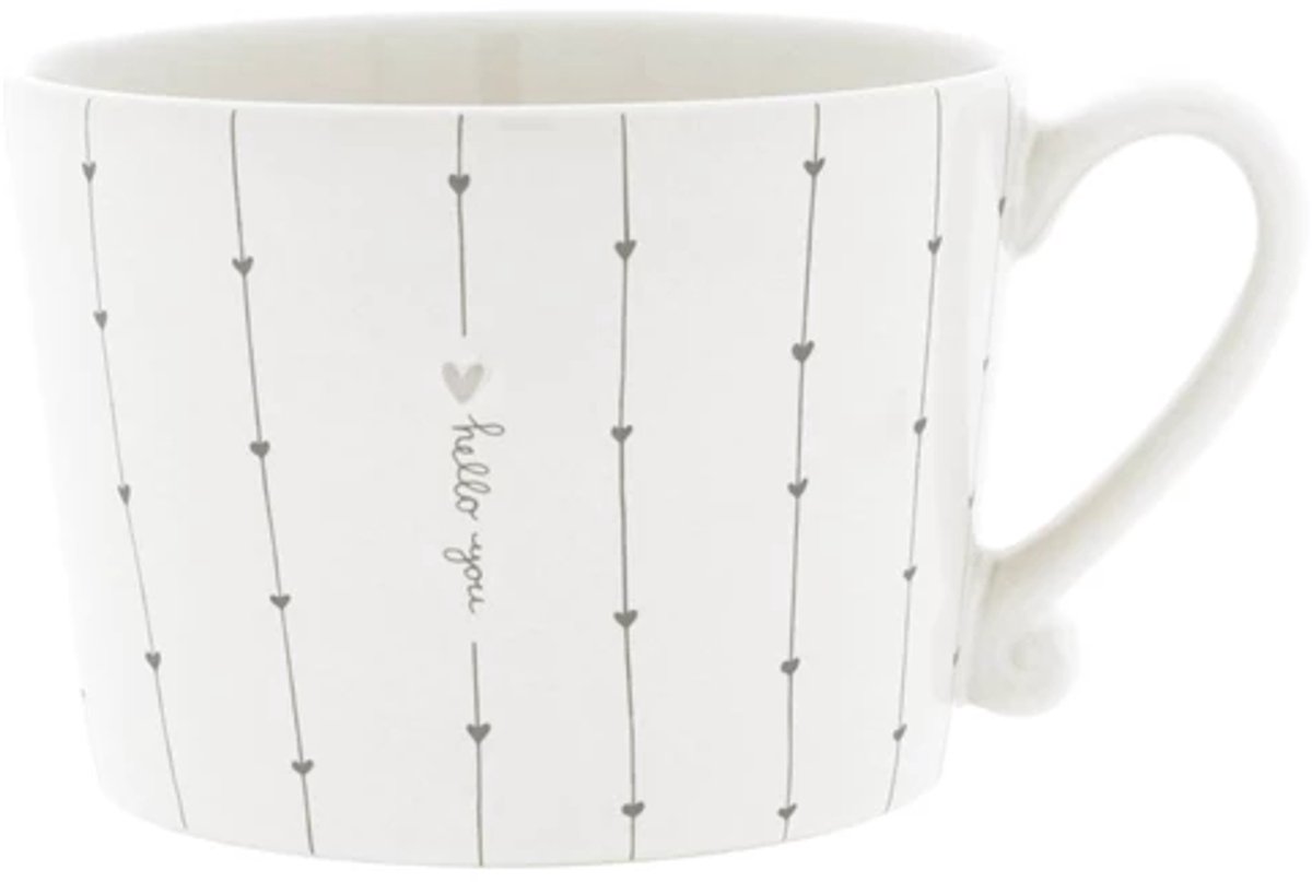 Bastion Collections koffiekop 10x8x7cm wit 'hello you'