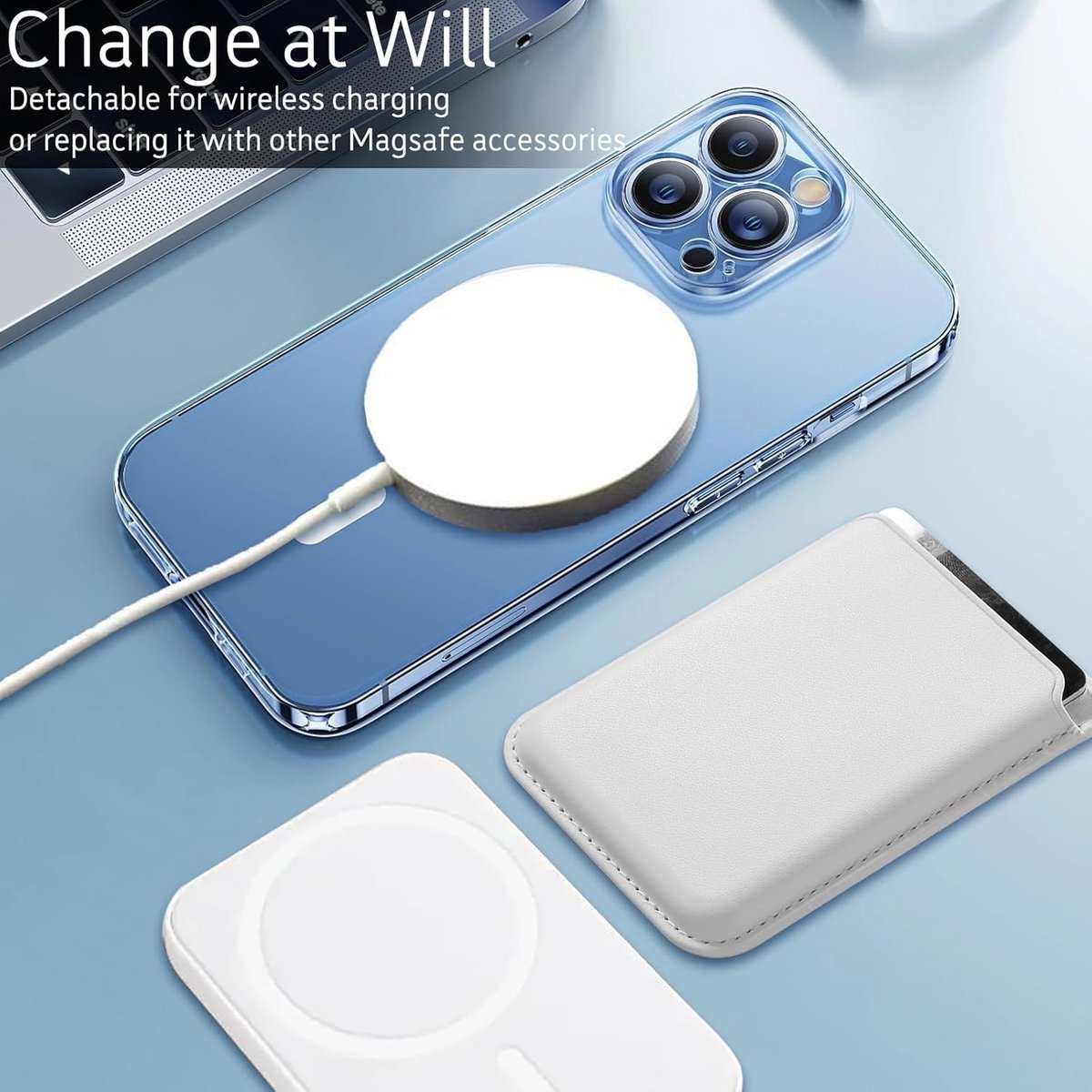 CJMUQHEHH Portemonnee voor Mag-Safe, magnetische creditcardhouder, mobiele telefoon, kaartetui, lederen Magsafe kaarthouder voor 3-kaarthouder, compatibel met iPhone17 16 15 14 13 12 Pro/Pro Max/Plus