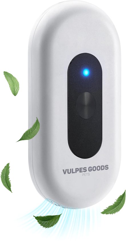 Foto: Vulpes goods pets kattenbak geurverdrijver kattengeurverwijderaar actieve zuurstof ozon ionen oplaadbaar air eliminator wit pro versie