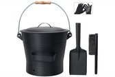 ORA-TEC Asemmer met deksel, 15 liter, 24 x 33 x 30,5 cm, in mat zwart
