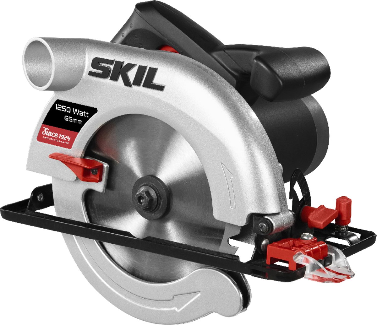 SKIL Cirkelzaag 1250W - Zaagcapaciteit 65mm - Cirkelzaagmachine - Breedtegeleider - Met Zaaglijnvizier - 24 Tanden Cirkel Zaagblad - Skil 5665 AA