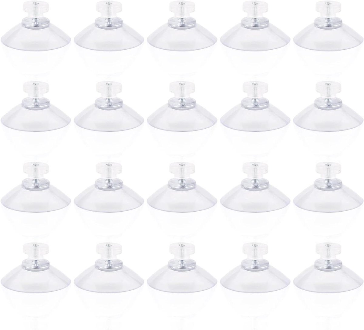 Plastic Zuignappen met Schroefdraad - 20 Stuks - Sterke Hechting - Voor Raam, Spiegel, Muur - Keuken, Badkamer