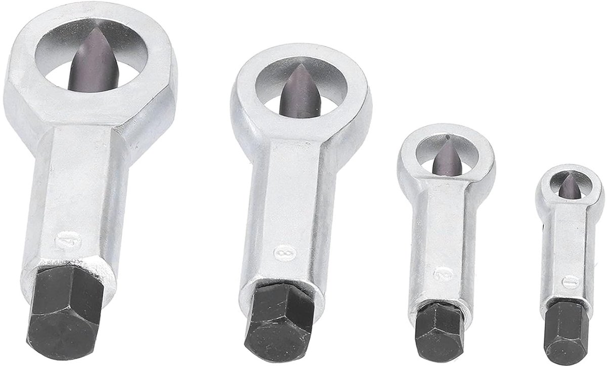 Moerverwijderingssplijtgereedschap, 4-delige Moerensplijter Kogellagerstalen Moersleutels Handige Verwijderingssplijtgereedschap 4 Maten, Hardware moer- en Boutsets
