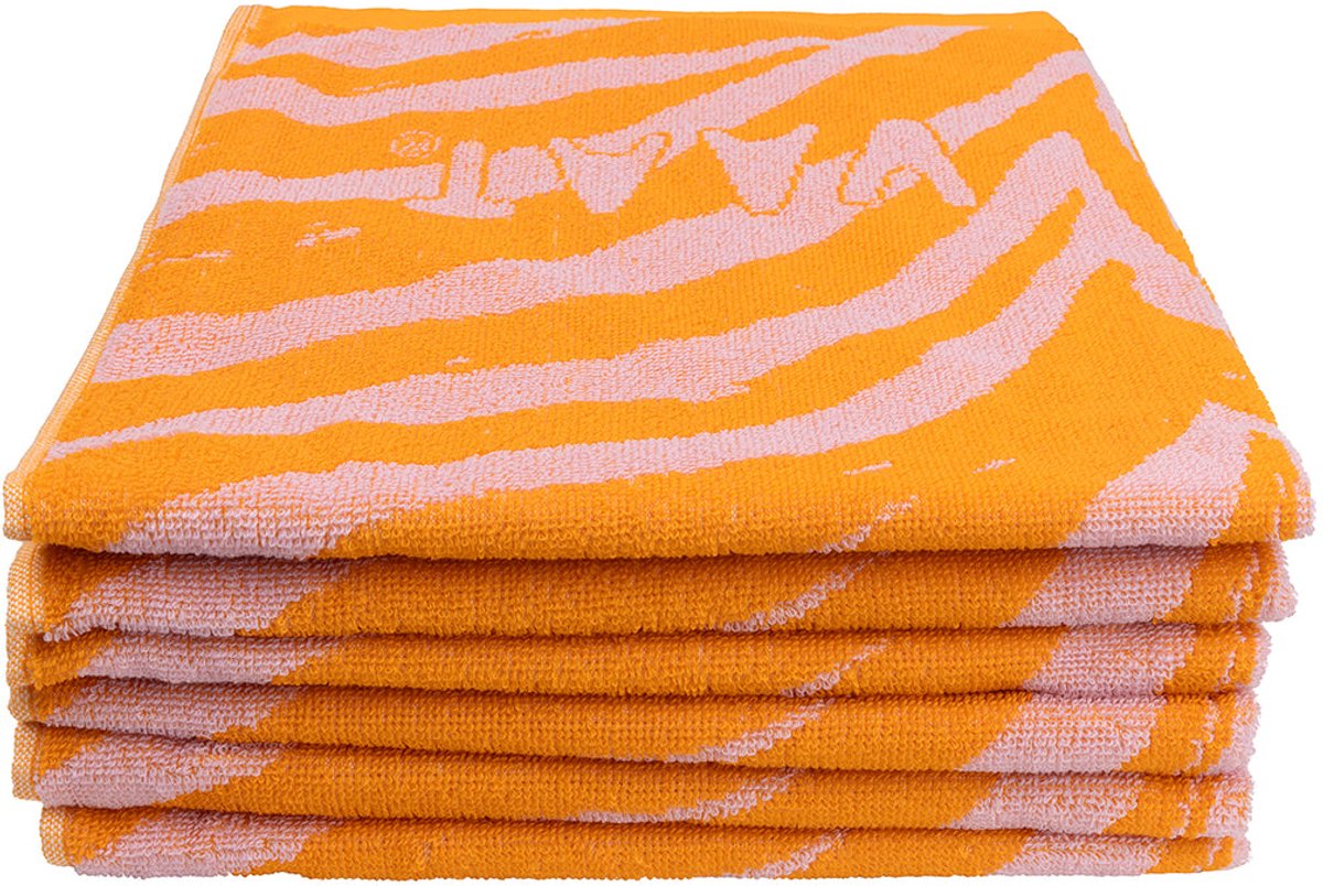 Keukenhanddoek zebra oranje / roze