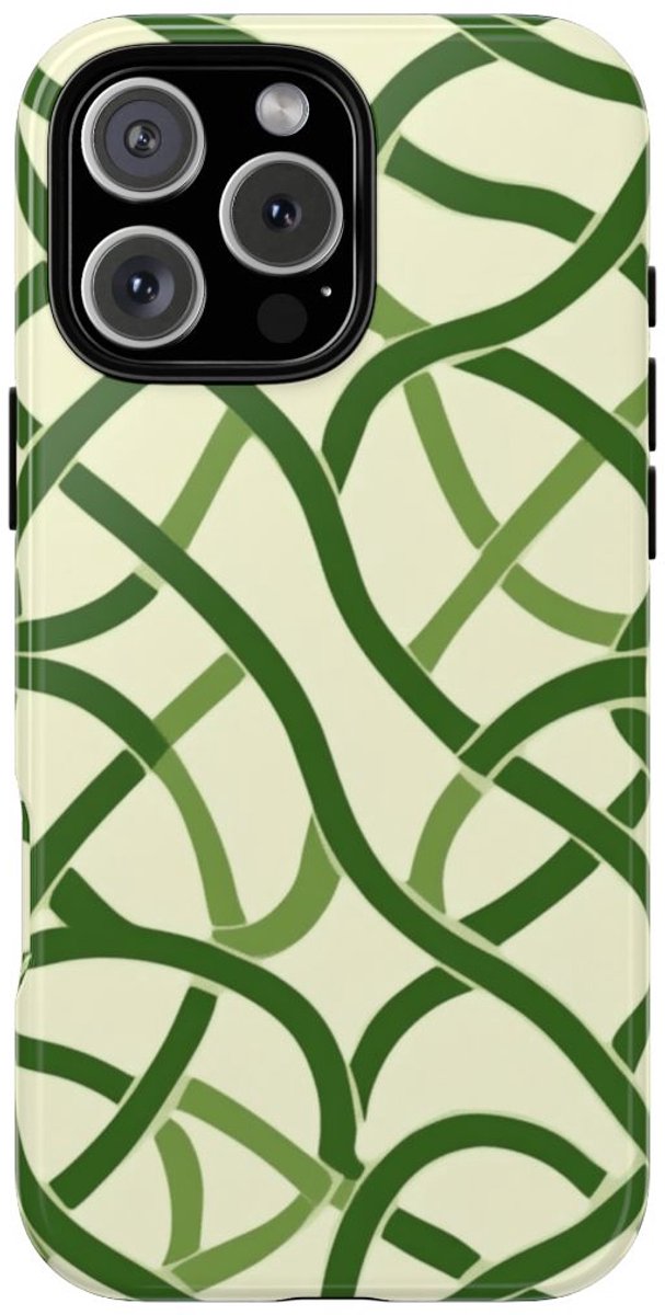 Groen Keltisch Knoopmotief – Telefoonhoesje Geschikt voor iPhone 16 Pro Max