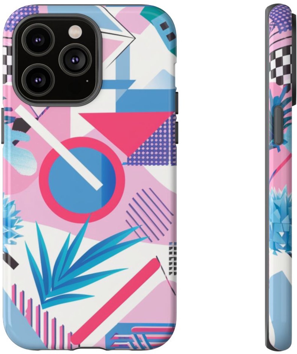 Kleurrijk Geometrisch Abstract Patroon – Telefoonhoesje Geschikt voor iPhone 14 Pro Max
