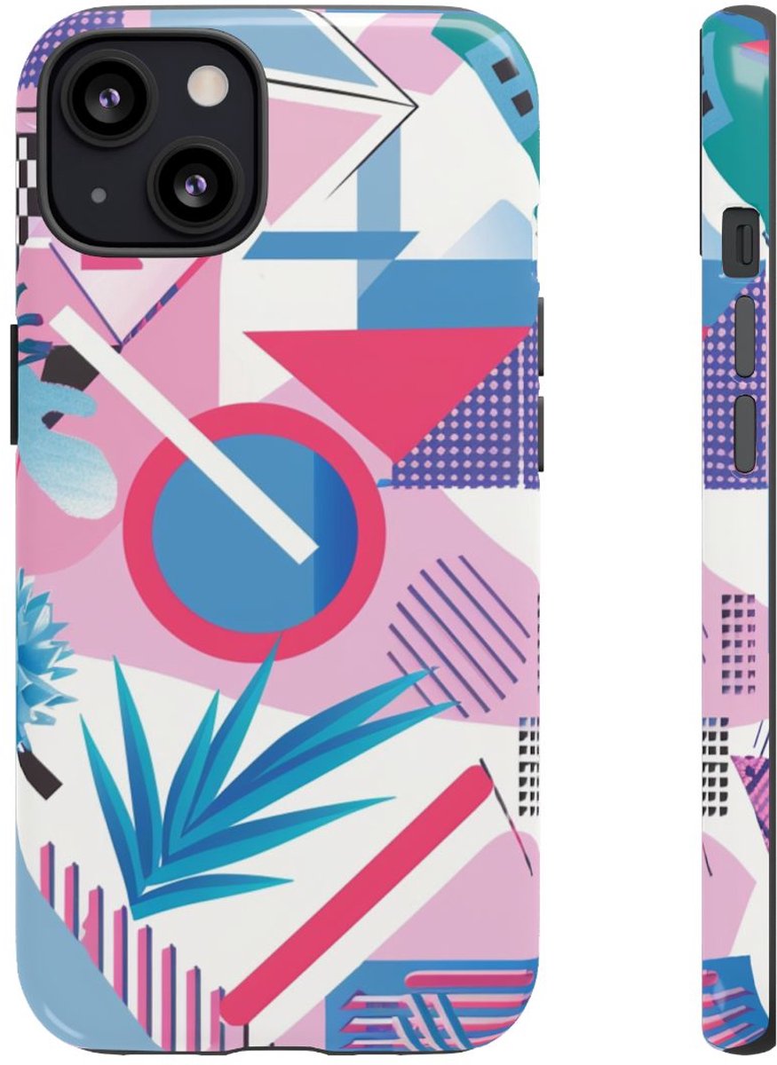 Kleurrijk Geometrisch Abstract Patroon – Telefoonhoesje Geschikt voor iPhone 13