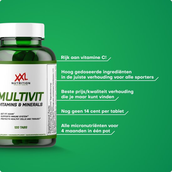 XXL Nutrition - Multivit - Vitamines En Mineralen - 120 Tabletten