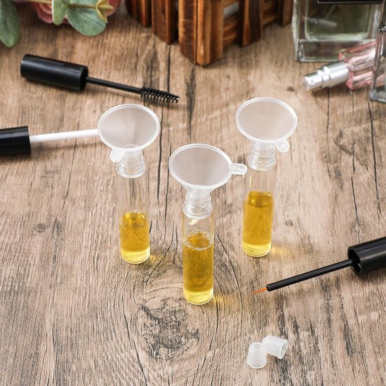11 stuks lege mascara-fles, mascara-borstel met houder, navulbare lipgloss-tubes eyelinertubes met transfer-trechter voor reizen, beauty-shops, mascara, lipgloss-vulstof — afbeelding 3