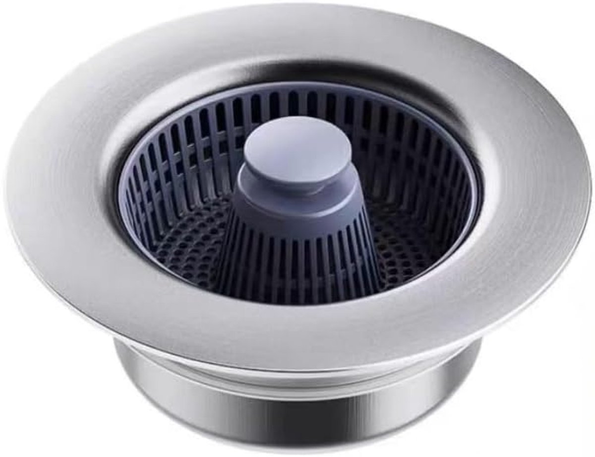 3-1/2" standaard afvoerstopcombinatie - 3-in-1 roestvrijstalen keukengootsteenzeef