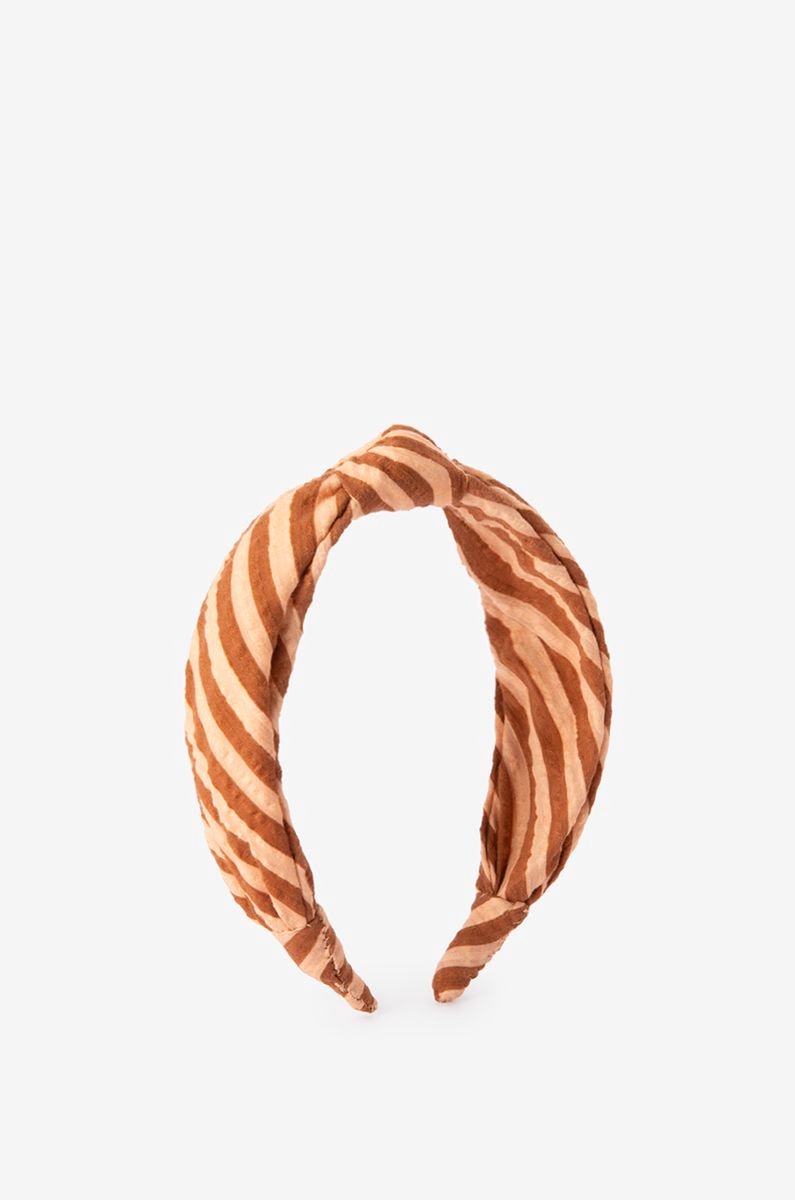 Sissy-Boy - Oranje gestreepte seersucker haarband