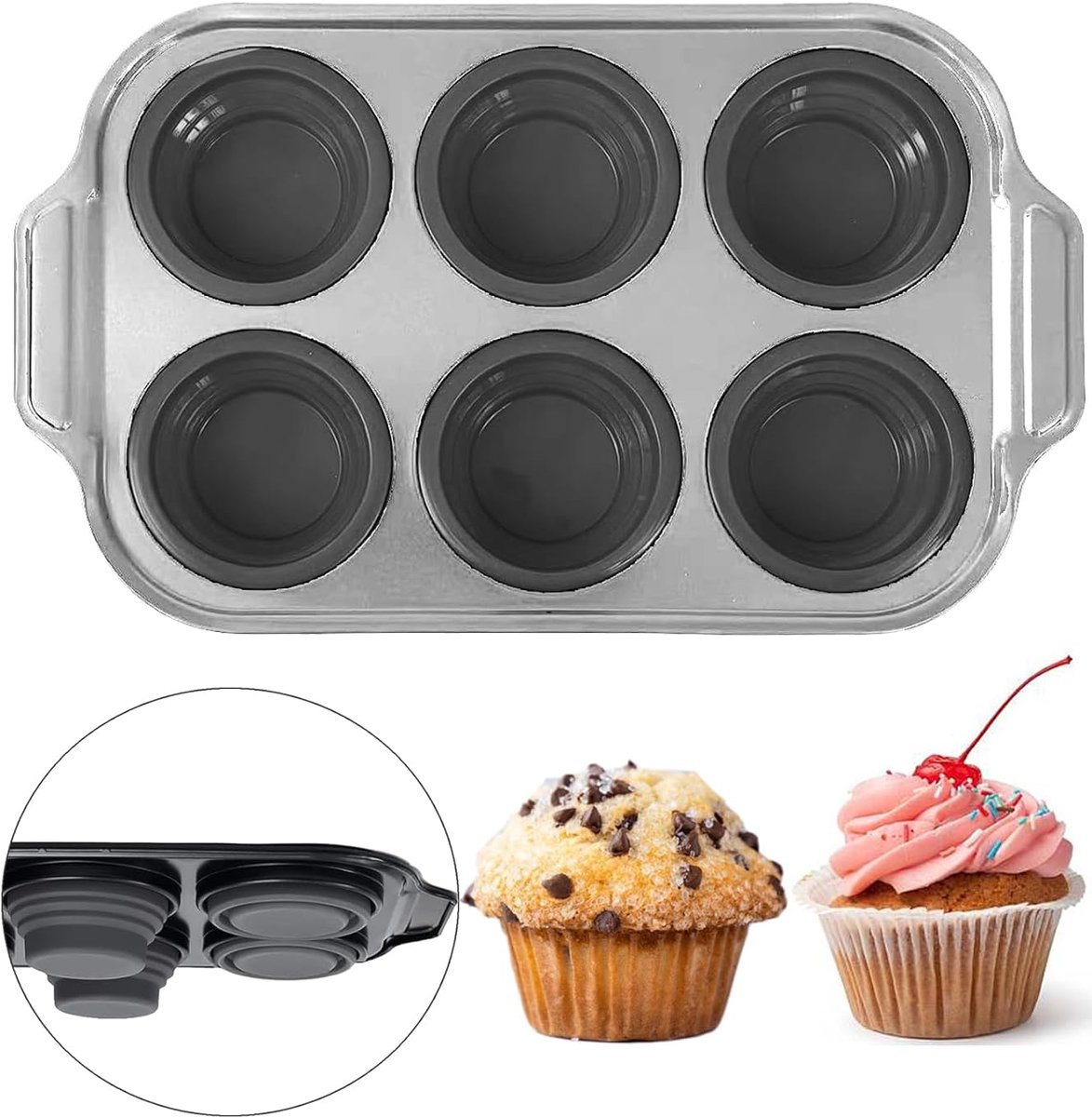 Verbeterde Muffin Bakvorm - Siliconen - Duurzaam - 1 stuk