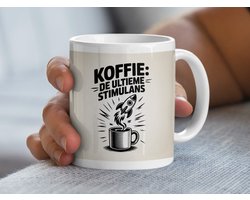 Koffie de Ultieme Stimulans Mok, Retro Rocket Design, Grappige Koffiemok, Koffie Cadeau Idee, Koffieliefhebber Cadeau, Unieke Koffie Mok