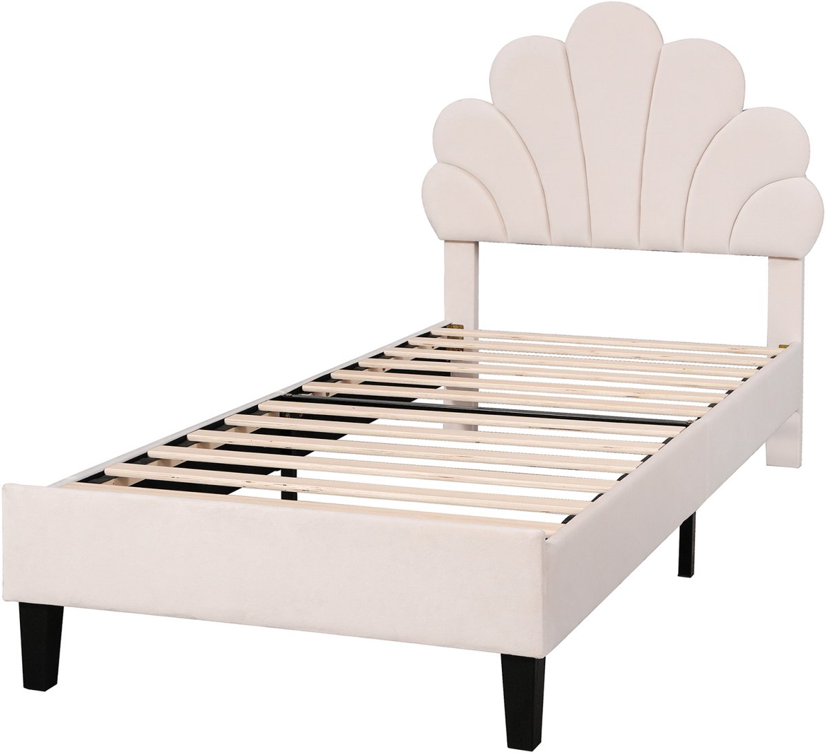 Kebnor Gestoffeerd bed 140 x 200 cm, met gebloemd hoofdeinde