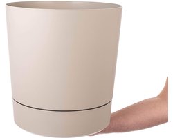 KADAX Aura 350 gerecyclede plantenbak met voet - beige