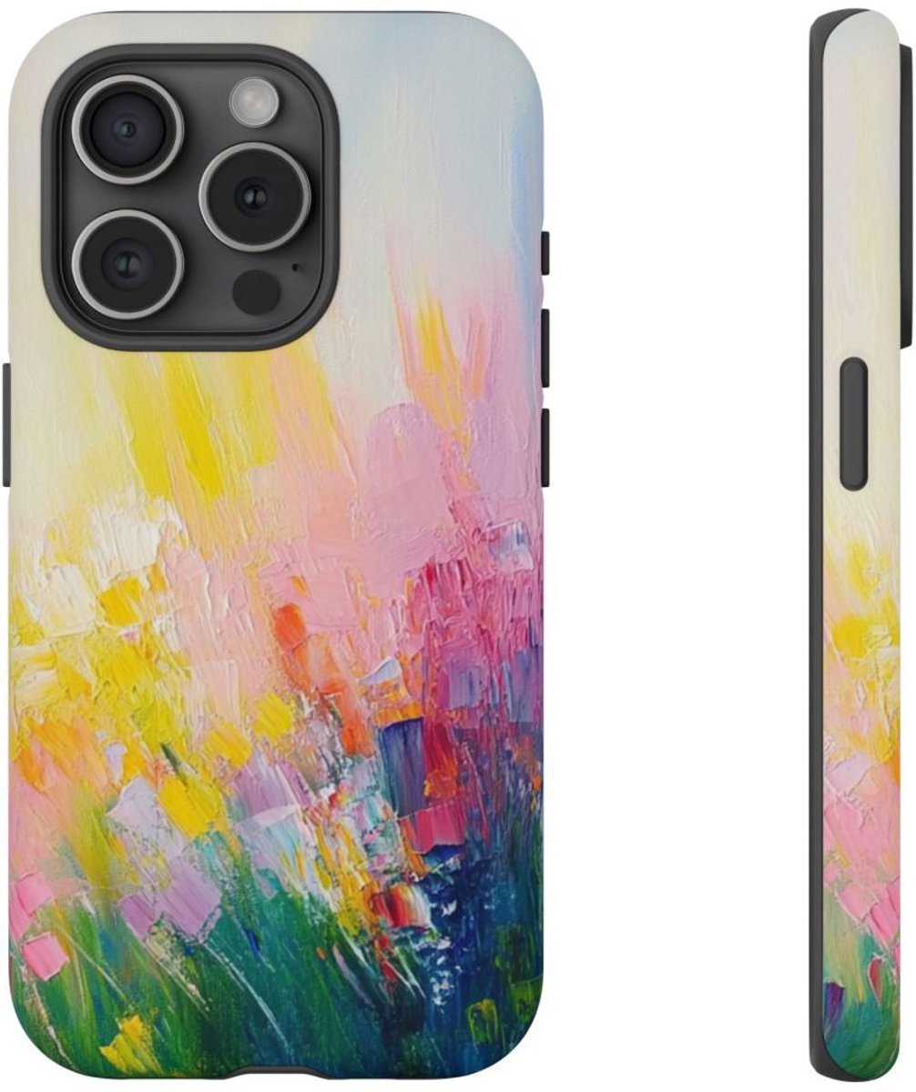 Abstracte Kleurrijke Penseelstreken – Telefoonhoesje Geschikt voor iPhone 15 Pro