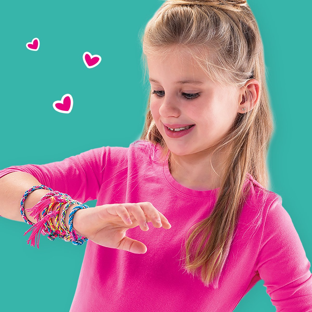 Lucien 3 stuks armbanden voor meisjes, vriendschapsarmband voor kinderen, verstelbare gevlochten armband, regenboog, armband voor meisjes, geschenken en kinderen, cadeautje voor kinderverjaardag, 26