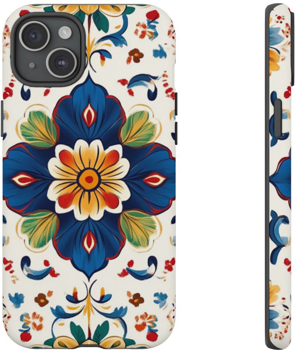 Kleurrijk Bloemenpatroon – Telefoonhoesje Geschikt voor iPhone 15 Plus