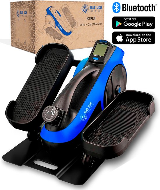 Blue Lion Stoelfiets – Mini Hometrainer Onder Bureau – Bluetooth – Zittend & Staand – 8 Weerstanden