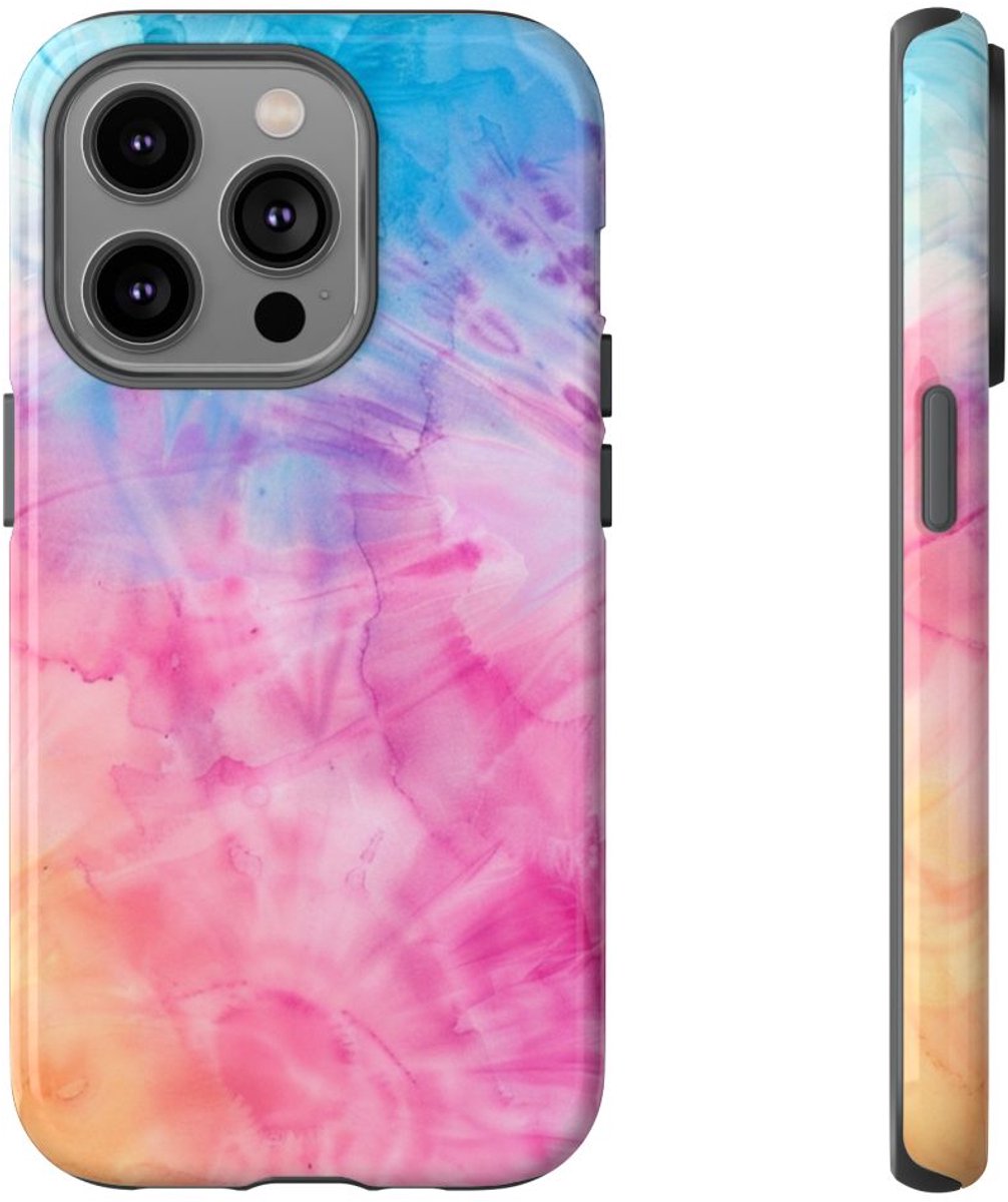Rustig Tie-Dye Patroon – Telefoonhoesje Geschikt voor iPhone 14 Pro