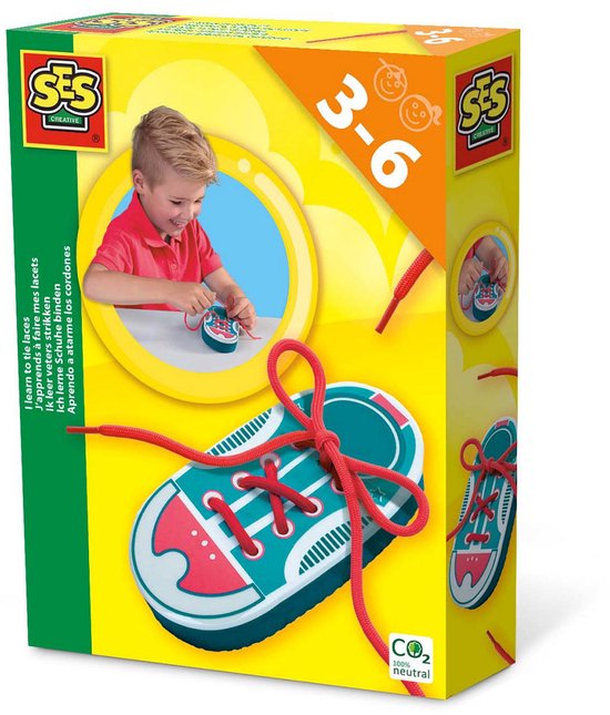 Foto: Ses creative ik leer veters strikken schoen van foam met veters educatief speelgoed vanaf 3 jaar