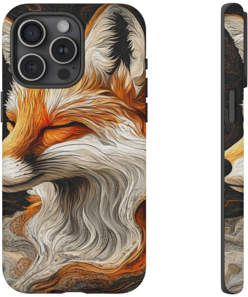 Abstracte Vosportret – Telefoonhoesje Geschikt voor iPhone 15 Pro Max