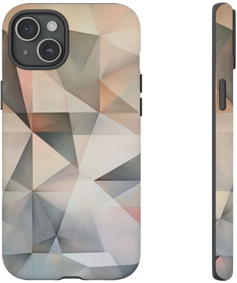 Subtiel Geometrisch Abstract Patroon – Telefoonhoesje Geschikt voor iPhone 15 Plus