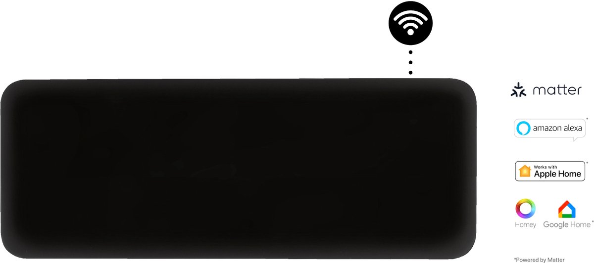 Mill PA1300WIFI4 BL- WiFi-geïntegreerde stalen paneelverwarming - 1300 Watt - tot 19m2 - 100% stil - 5 jaar garantie