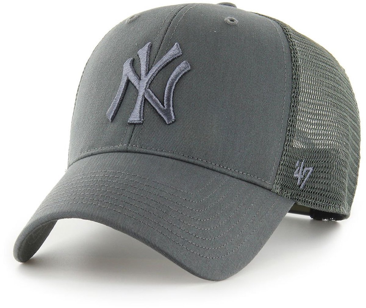 47 Brand - MLB - Baseball Cap - New York Yankees - Branson - MVP - Pet - Donkergrijs - Verstelbaar